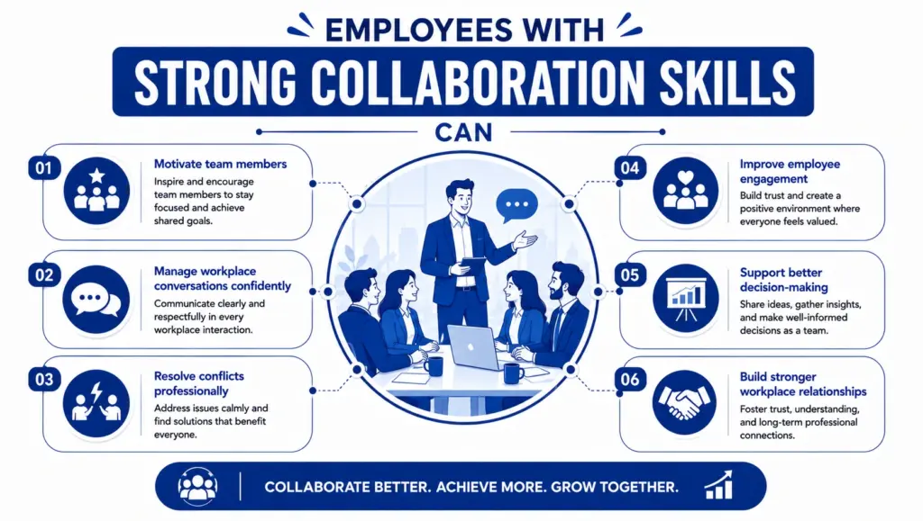 Employees with strong collaboration skills can