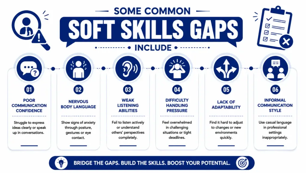 Some common soft skills gaps include
