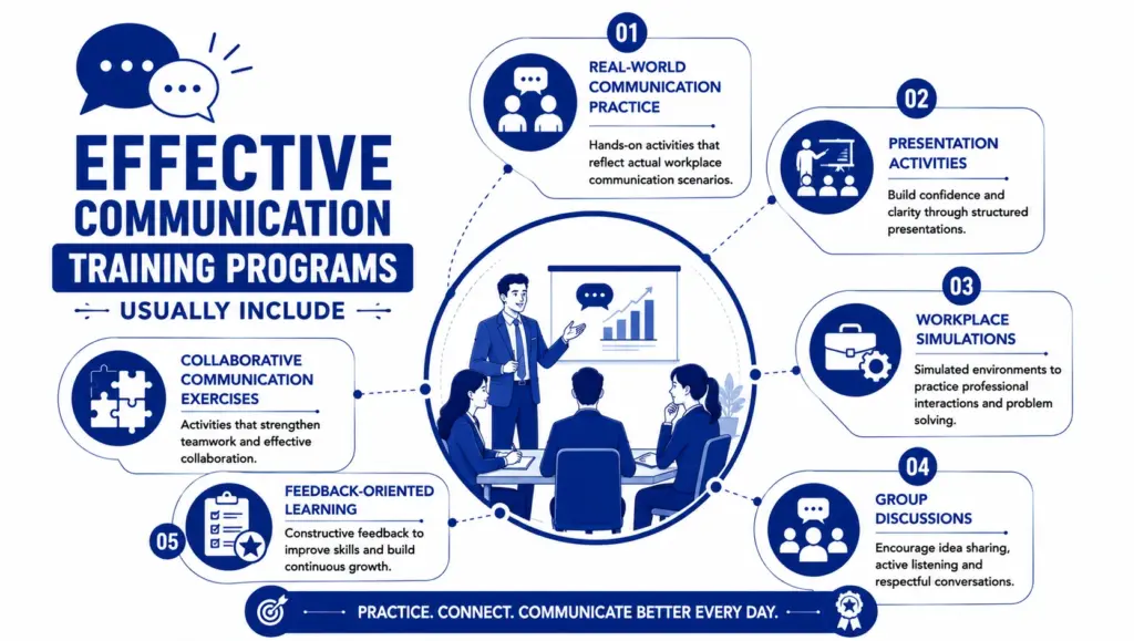 Effective communication training programs usually include