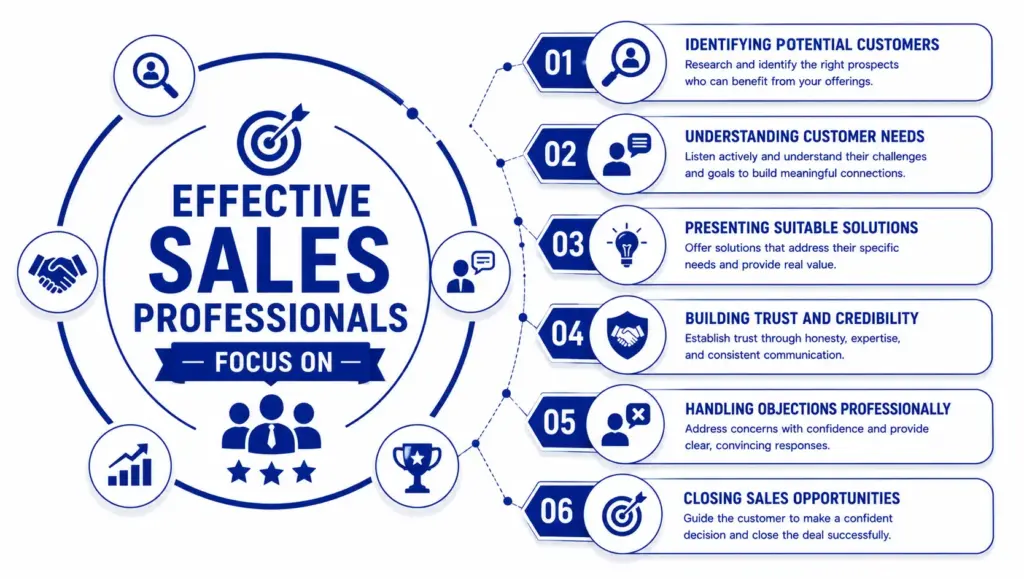 Effective sales professionals focus on