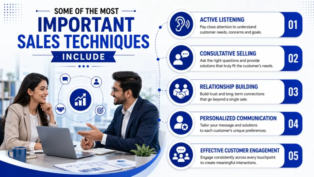 Some of the most important sales techniques include