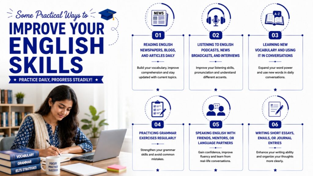 Some practical ways to improve your English skills include
