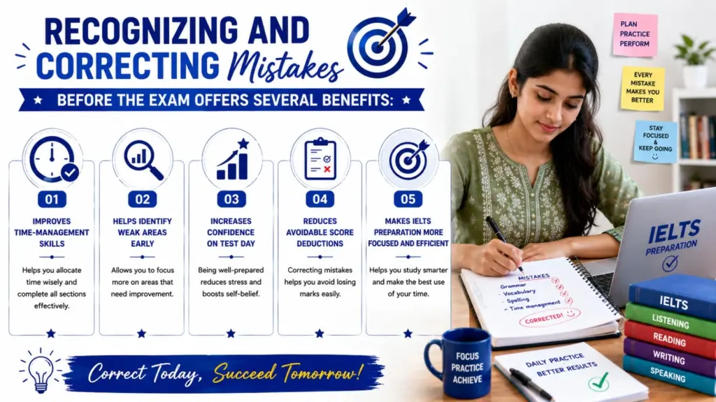 Recognizing and correcting mistakes before the exam offers several benefits